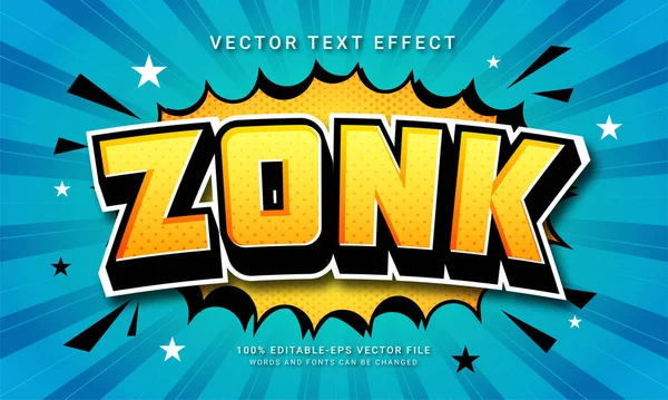 Zonk Tekst Stijl Effect Thema Cartoon Stijl — Stockvector