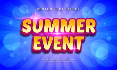 Yaz etkinliği düzenlenebilir metin efekti temalı yaz tatili