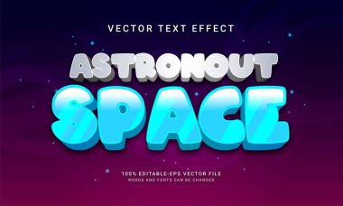 Astronout boşluk düzenlenebilir metin efekti