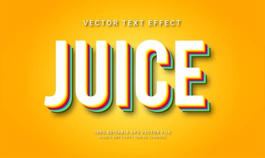 Meyve suyu düzenlenebilir metin efekti temalı taze içecek 