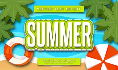 Yaz mevsimi temalı yaz düzenlenebilir metin efekti