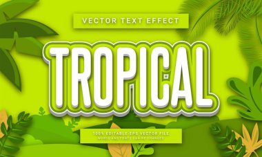 Yaz mevsimi temalı tropikal düzenlenebilir metin efekti