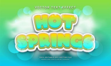 Kış mevsimi temalı Hot Springs düzenlenebilir metin efekti