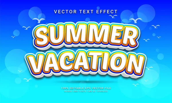 Sommerurlaub Editierbare Text Effekt Themenbezogene Sommer Veranstaltung — Stockvektor