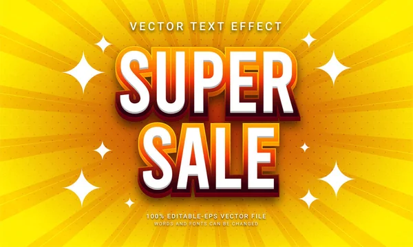 Super Venda Editável Efeito Texto Temático Promoção Venda — Vetor de Stock