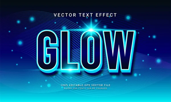 Glühen Editierbaren Texteffekt Mit Blauer Farbe — Stockvektor