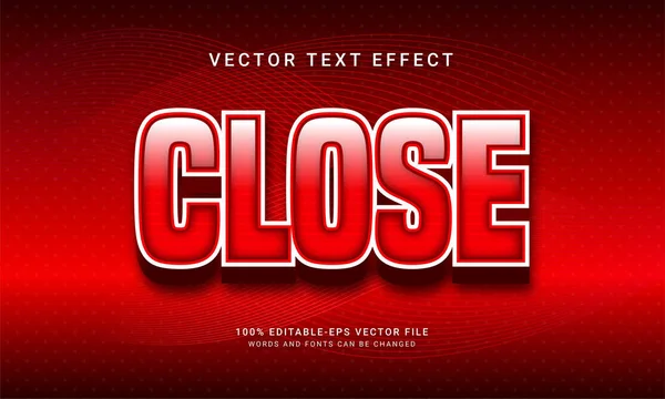 Cerrar Efecto Texto Editable Con Tema Color Rojo — Vector de stock