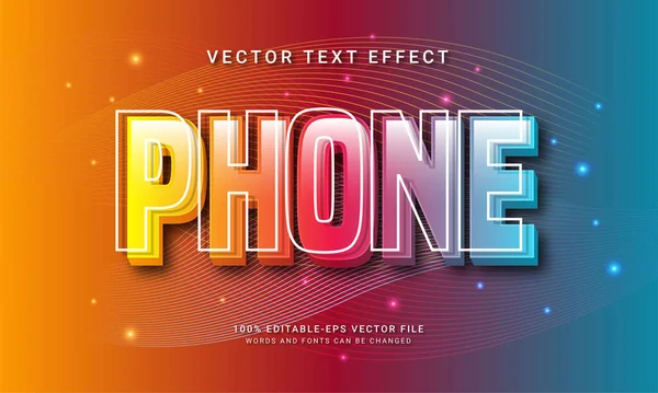 Telefoon Bewerkbaar Teksteffect — Stockvector