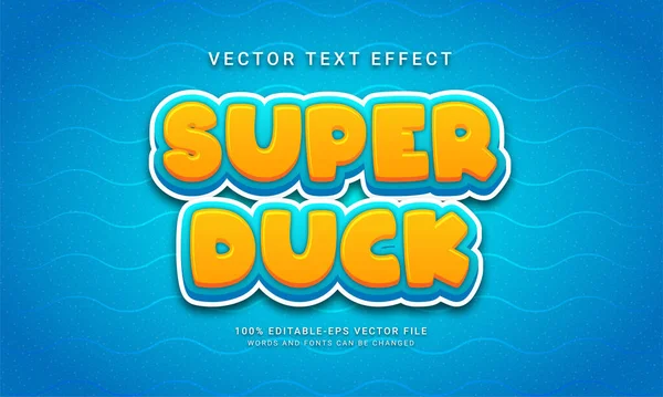 Super Pato Editável Efeito Texto Com Tema Cor Amarela — Vetor de Stock