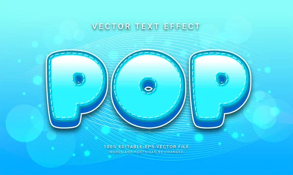 Pop Text Stil Effekt Mit Blauer Farbe — Stockvektor