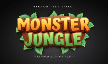 Tropik yeşil kavramlı, düzenlenebilir dev orman vektör metin efekti.