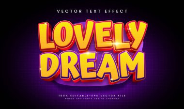 Lovely Dream 3d Parlak Pembe Temalı Düzenlenebilir Metin Efekti.