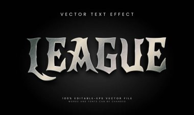 Lig eski düzenlenebilir vektör metin efekti, gümüş kırsal temalı