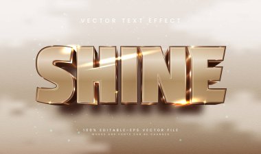 3d altın parlaklık düzenlenebilir metin efekti, minimalist zarif stille