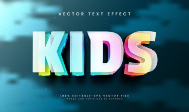 3d Renkli düzenlenebilir vektör metin efekti, modern teknoloji konsepti için uygun