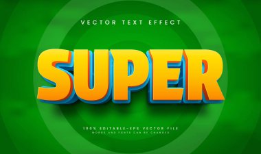 3d Süper yeşil düzenlenebilir vektör metin efekti, poster, pankart veya promosyon ürünü başlığı için uygundur