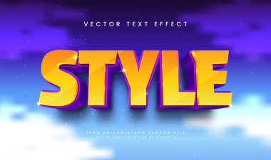 3d Modern mor düzenlenebilir vektör metin efekti, poster, pankart veya tanıtım ürünü başlığı için uygundur