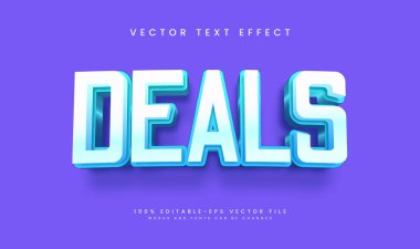 3d Mavi anlaşma düzenlenebilir vektör metin efekti, poster, pankart veya promosyon ürünü başlığı için uygun