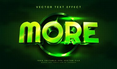 3d Zarif yeşil düzenlenebilir vektör metin efekti, doğal yaşam teması için uygundur