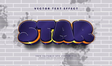3d Altın Yıldız düzenlenebilir metin efekti, lüks konseptle.