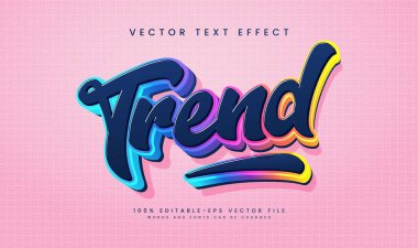 Düzenlenebilir vektör metin etkisi. Renkli 3B tasarım.