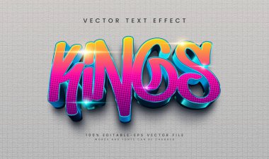 Renkli bir 3D metin efekti tasarımı. Düzenlenebilir vektör dosyası, logolar ya da posterler için mükemmel.