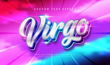 Düzenlenebilir başak işareti 3 boyutlu stil, canlı renkler ve kozmik arkaplan.