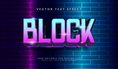 Neon Işık Bloğu Düzenlenebilir Metin Efekti. Neon Işık Teması İçin Uygun.