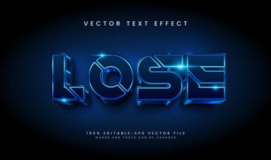 3D Mavi Modern Işık. Düzenlenebilir Vektör metin efekti.