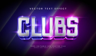 Neon Light Clubs Düzenlenebilir Metin Efekti. Parlak Işık Metni.