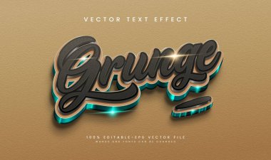 3d Grunge Kahverengi Düzenlenebilir Metin Efekti. Eski Klasik Tema İçin Uygun.