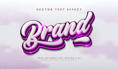 3d Zarif Mor Düzenlenebilir Metin Efekti. Promosyon Konsepti İçin Uygun.