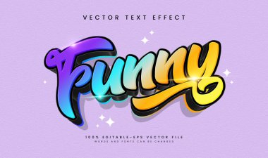 Düzenlenebilir 3D metin efekti eğlenceli, renkli bir tasarımla. Neşeli bir atmosfere ihtiyaç duyan projeler için mükemmel..