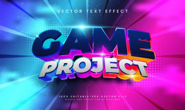 3d Oyun Projesi, Düzenlenebilir Vektör Metin Efekti. Modern Teknoloji Etkinliği İçin Uygun.