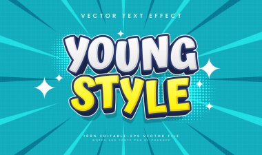 Genç Çizgi Roman Tarzı, Düzenlenebilir Metin Efekti. Minimalist Kavram.