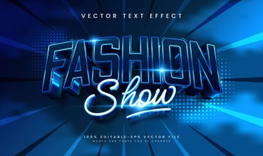 Mavi Zarif Gösteri, Düzenlenebilir Vektör Metin Efekti.