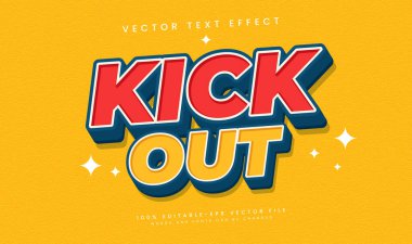 Basit Minimalist Tekme, Düzenlenebilir Metin Efekti. Çizgi Film Biçimi