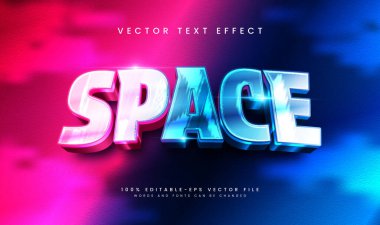 Modern konsept ile renkli uzay düzenlenebilir vektör metin efekti.