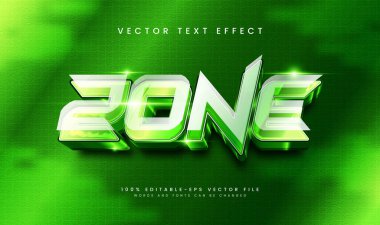 Yeşil bölge zarif vektör metin efekti. Modern parlak tema.