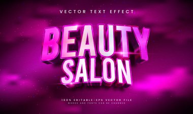 3d Pembe Güzel, düzenlenebilir vektör metin efekti. Güzellik ve kadınsı kavramlar için uygundur..