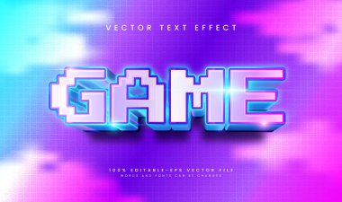 3d Oyun düzenlenebilir vektör metin etkisi. Modern ui oyun teması için uygundur.