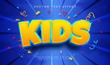 Mavi çocuklar, düzenlenebilir vektör mesaj efekti. Mutlu tarz, komik konsept için uygun..