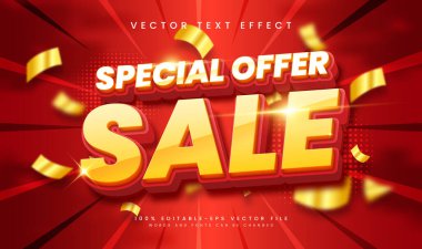 3 boyutlu düzenlenebilir metin efekti teklif et. Modern tema, ürün satışı için uygun.