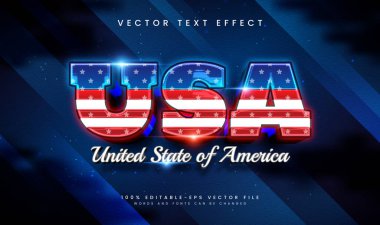 3d USA, modern konseptle düzenlenebilir vektör metin efekti. Amerikan etkinlik teması için uygun.