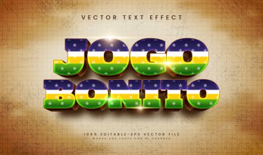 Jogo Bonito düzenlenebilir vektör metin efekti, modern konsept. Brezilya etkinlik teması için uygun.