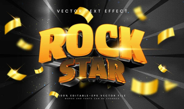 Altından ve siyahtan 'Rockstar' içeren 3B metin efekti tasarımı.