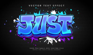 Düzenlenebilir duvar yazısı efekti, canlı renkler, tuğla duvar arkaplanı. Tasarım projeleri için mükemmel.