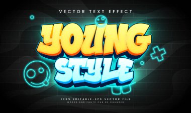 Genç Biçim Düzenlenebilir Metin Efekti Neon Parıltısı