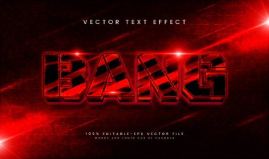 Düzenlenebilir Kırmızı Neon Bang Vector Metin Efekti, Poster, Sancak, Müzik Etkinliği, Esport Logosu ve Modern Dijital Tasarım Etkisi