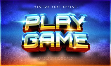 Düzenlenebilir Oyun Vector Metin Efekti, Oyun Logosu İçin Uygun, Arcade Posteri, Esport Banner, Video Oyun Kapağı ve Retro Typography Design